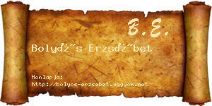 Bolyós Erzsébet névjegykártya
