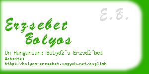 erzsebet bolyos business card